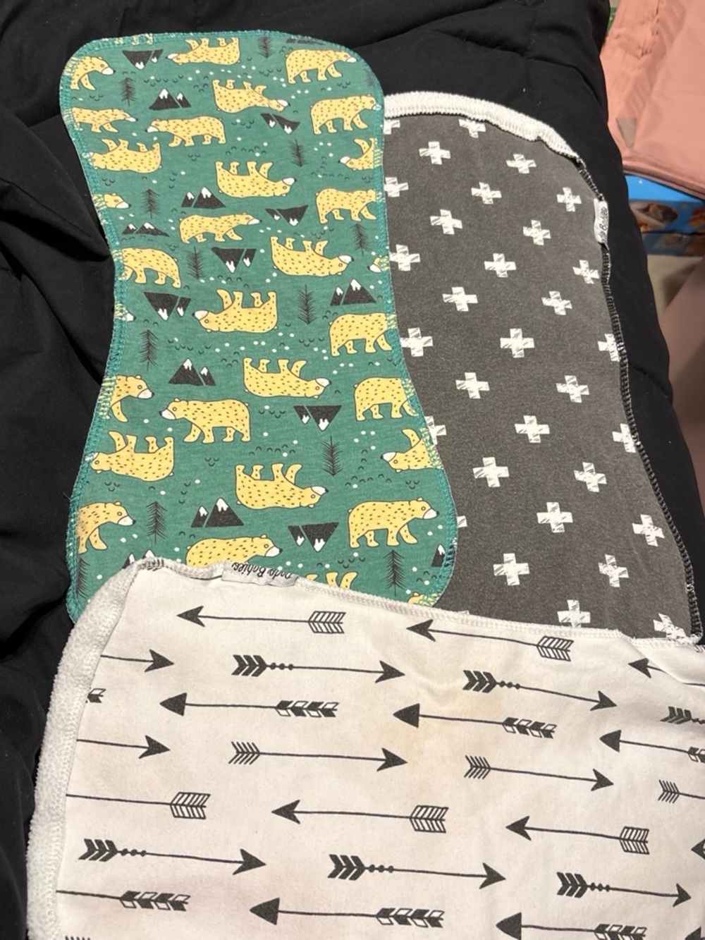 Green & Gray Baby Burp Cloth Set with Arrow Print - Unbranded